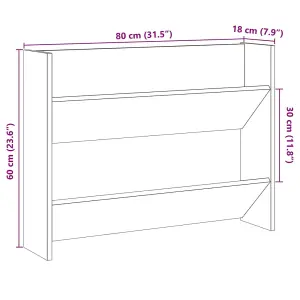 Berkfield Wall Shoe Cabinet Artisan Oak 80x18x60 cm Engineered Wood