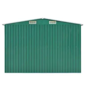 Berkfield Garden Shed 257x489x181 cm Metal Green