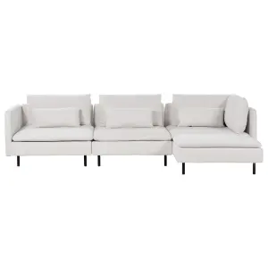 Left Hand Modular Fabric Corner Sofa Beige EGERIS