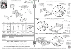 Nodax SINGLE Bed Frame, F1, Solid Pine Wood, Easy Assembly, Sturdy Slats & Extra Support Legs, 3ft (90x190 cm), OAK Finish