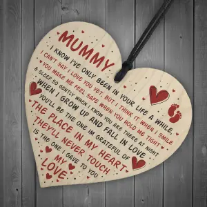 Red Ocean Mothers Day Gift For New Mummy Wooden Heart Mummy To Be Gift Special Keepsake Plaque