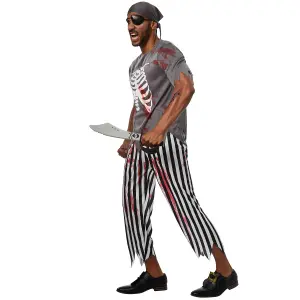 Scary Pirate - Halloween fancy dress costume for men - black/white S