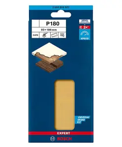 BOSCH Expert for Wood + Paint Sanding Sheets (Grit 180) (20/Pack) (For: Bosch PSS 250AE, PSM 200 AES & UniversalSander18V Sanders)