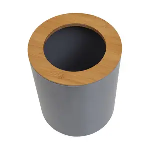 Bamboo Open Waste Bin Grey