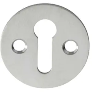 31mm Keyhole Profile Round Escutcheon 18mm Fixing Centres Satin Chrome