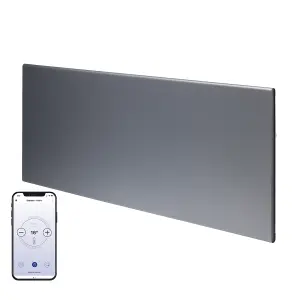 Adax Neo WIFI Electric Panel Heater, Wall Mounted, 1200W, Lava Grey