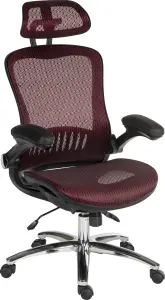 Harmony Mesh Executive Chair Red with removable headrest, gas lift seat height adjustment and tilt to seat and back