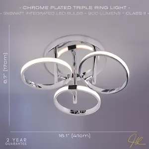 Modern Adjustable Polished Chrome Plated Halo Rings LED Ceiling Lighting Fitting