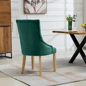 Ravenna Velvet Dining Chairs - Set of 2 - Green