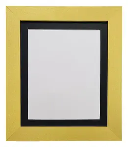 Metro Gold Frame with Black Mount for Image Size A2