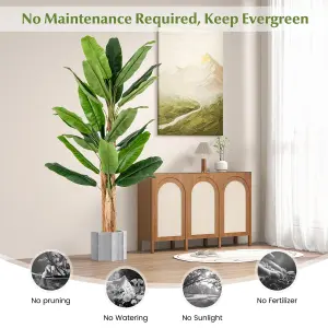 Costway 195cm Tall Artificial Banana Tree Indoor Greenery Potted Plant Home Living Room Office Decor