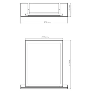 Milan Grey Rectangular Freestanding Framed mirror, (H)50cm (W)47.8cm