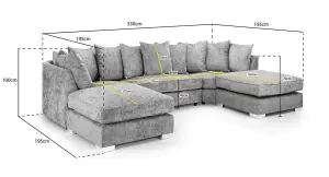 Alaska U-Shaped Corner Sofa Truffle