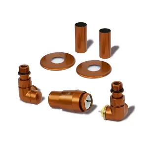 Terma Vision True copper Right sided Corner Radiator valve & lockshield (Dia)15mm x ½"