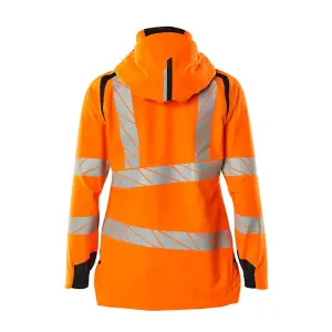 Mascot Accelerate Safe Ladies Lightweight Outer Shell Jacket (Hi-Vis Orange/Dark Navy)  (Medium)