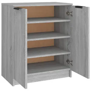 Berkfield Shoe Cabinet Grey Sonoma 59x35x70 cm Engineered Wood