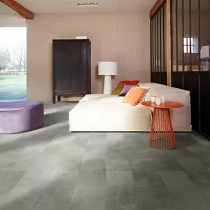 Cosmo Cement Vinyl Tile Effect by Rhino Classic Lino Flooring Sheet Vinyl Flooring - 5m(16'4") X 3m(9'9")-15m²