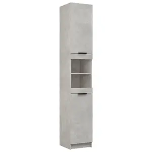 Berkfield Bathroom Cabinet Concrete Grey 32x34x188.5 cm Engineered Wood