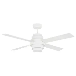 Luminosa Disc LED Large Ceiling Fan White, Maple