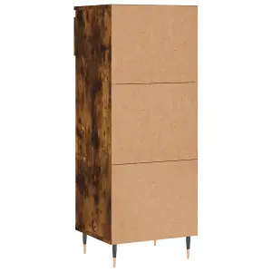 Berkfield Shoe Cabinet Smoked Oak 40x36x105 cm Engineered Wood