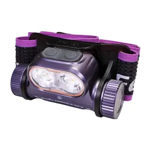 Fenix HM65R-T V2.0 Purple, USB-C Rechargeable Head Torch - 1600 lm - 170m Beam - Separate White/Warm White Light - IP68 Waterproof