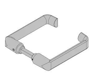 Centre lock US 20, flat bolt, brushed stainless steel