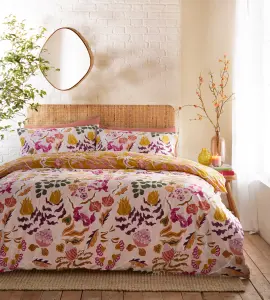 furn. Protea Abstract Floral Reversible Duvet Cover Set