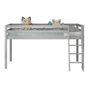 Children Bunkbed Mid Sleeper , Pine Wooden Kids Bed , Children bedroom Furniture , Grey Kids Bed