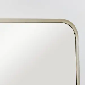 Melody Maison Tall Gold Curved Framed Wall / Leaner Mirror 145cm x 45cm