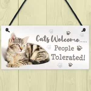 Red Ocean Cat Signs For Home Funny Hanging Cat House Sign Animal Cat Lover Gifts