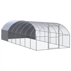 Outdoor Chicken Coop 3x8x2 m Galvanised Steel