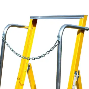 Lyte 6 Step Glass Fibre Fibreglass Wide Step Ladder with Handrails and Insulation