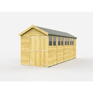 DIY Sheds 6x18 Apex Shed - Double Door With Windows