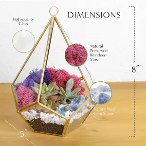 Geometric Planter Pot Grass Flowerpot Garden Home Decor Diamond Indoor / Out UK