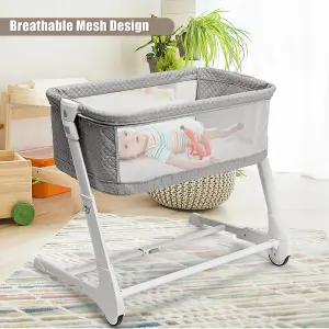 Costway 2-in-1 Baby Bedside Crib Bassinet and Sofa