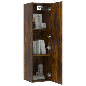 Berkfield Wall-mounted TV Cabinet Smoked Oak 30.5x30x110 cm