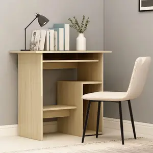 Berkfield Desk Sonoma Oak 80x45x74 cm Engineered Wood