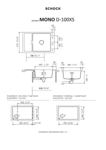 Schock Composite Granite Mono 1.0 Bowl & Small Drainer Puro Inset/Undermount Kitchen Sink - MOND100XSPU