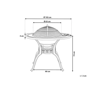 Garden Table Metal Dark Brown MANFRIA