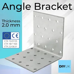 Heavy Duty 40x40x100x2mm Galvanised Steel Angle Bracket ( 10 pcs ) Metal Corner Braces for Joining, Bracing, and Reinforcing