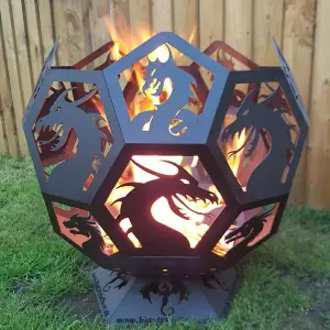 Dragon Themed Blazing Ball Fire Pit