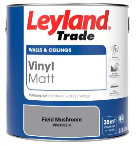 Leyland Trade Vinyl Matt Walls & Ceilings Emulsion Paint Field Mushroom (PPG1003-4) 2.5L