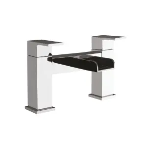 Waterfall Chrome Bath Filler and Basin Mixer Pack