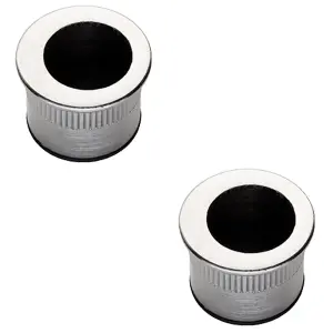 2 PACK - Small Recessed Sliding Door Flush Pull - 29mm Round 23mm Depth Satin Chrome