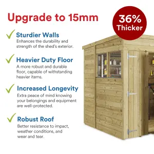 BillyOh Switch Tongue and Groove Pent Wooden Shed - 20x10 Windowed - 11mm Thickness