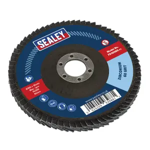 Sealey Flap Disc Zirconium 100mm 16mm Bore 60 Grit Abrasive Flaps FD10060