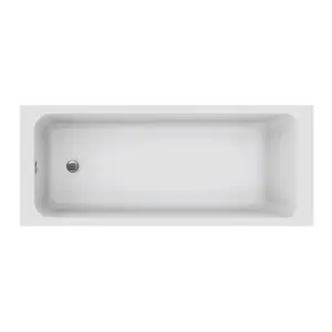 Arica White Super-Strong Acrylic Single Ended Straight Bath (L)1600mm (W)700mm