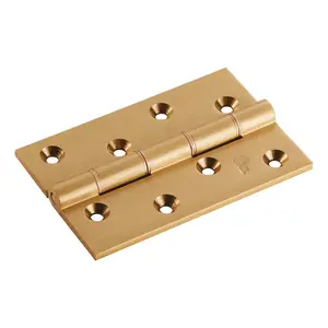 10.2cm H x 6.7cm W Butt Bearing Pair Door Hinges Satin Brass