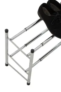 Interiors by Premier Extendable Shoe Rack 2 Tier Shoe Stand, Angled Shelves Shoe Racks, Spacious Under Stairs Shoe Storage