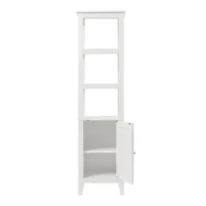 Freestanding Modern White Wooden Bathroom Cabinet H 151cm